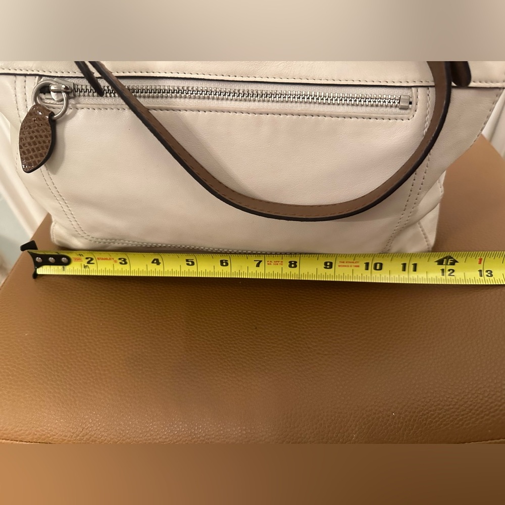 Coach Penelope Cream Leather Turnlock Tote Brown Trim - Picture 5 of 10
